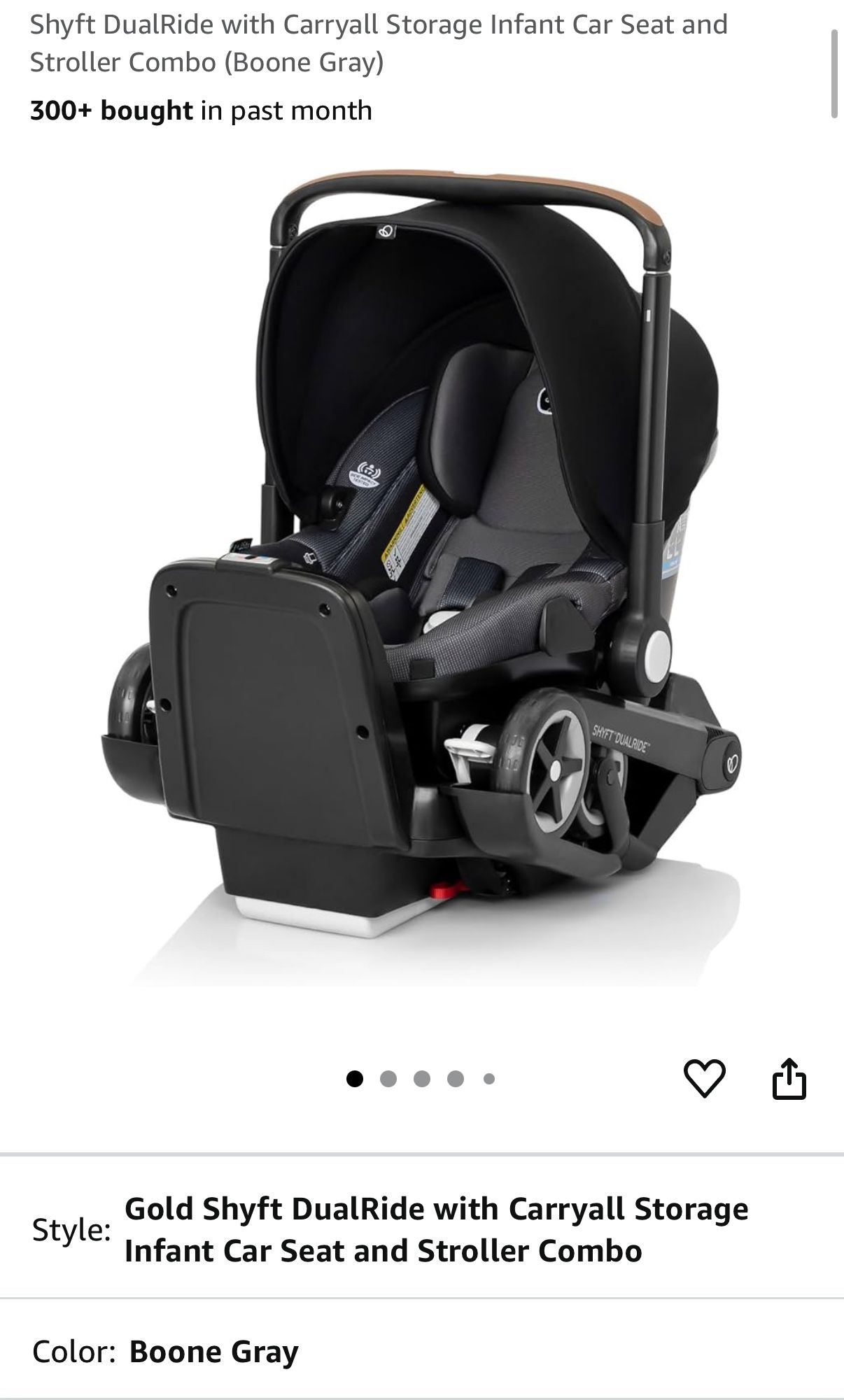 Shift Dual ride With Carryall Storage Infant Car Seat And Stroller Combo