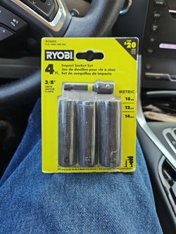 Impact Socket Set 4 PC 3/8 Ryobi