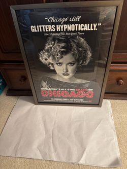 Framed  promotional poster for the long-running Broadway musical Chicago