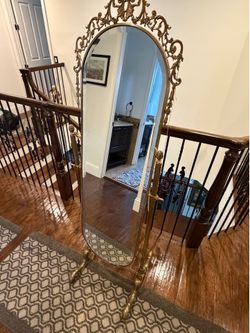 Antique 65” Oval Mirror