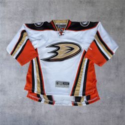 Reebok Anaheim Ducks NHL Hockey Jersey White Youth S/M Small Medium Blank