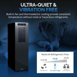 NewAir Shadow-T Series Wine Cooler Refrigerator 18 Bottle Dual Temperature Zones, Freestanding Mirro