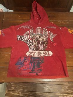 Red Smoke Rise Gunniery/Streetwear Graphic Hoodie – Men’s Medium