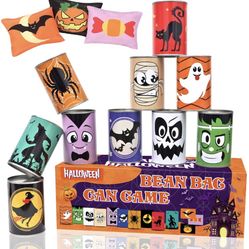 Halloween Carnival Game Halloween Party Games Bean Bag Toss Game for Kids and Adults, Carnival Party Tin Can Alley Game for Teens Holiday Indoor Outdo