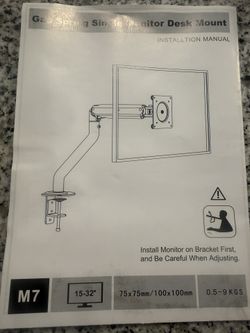 Gas Spring Single Monitor Desk Mount