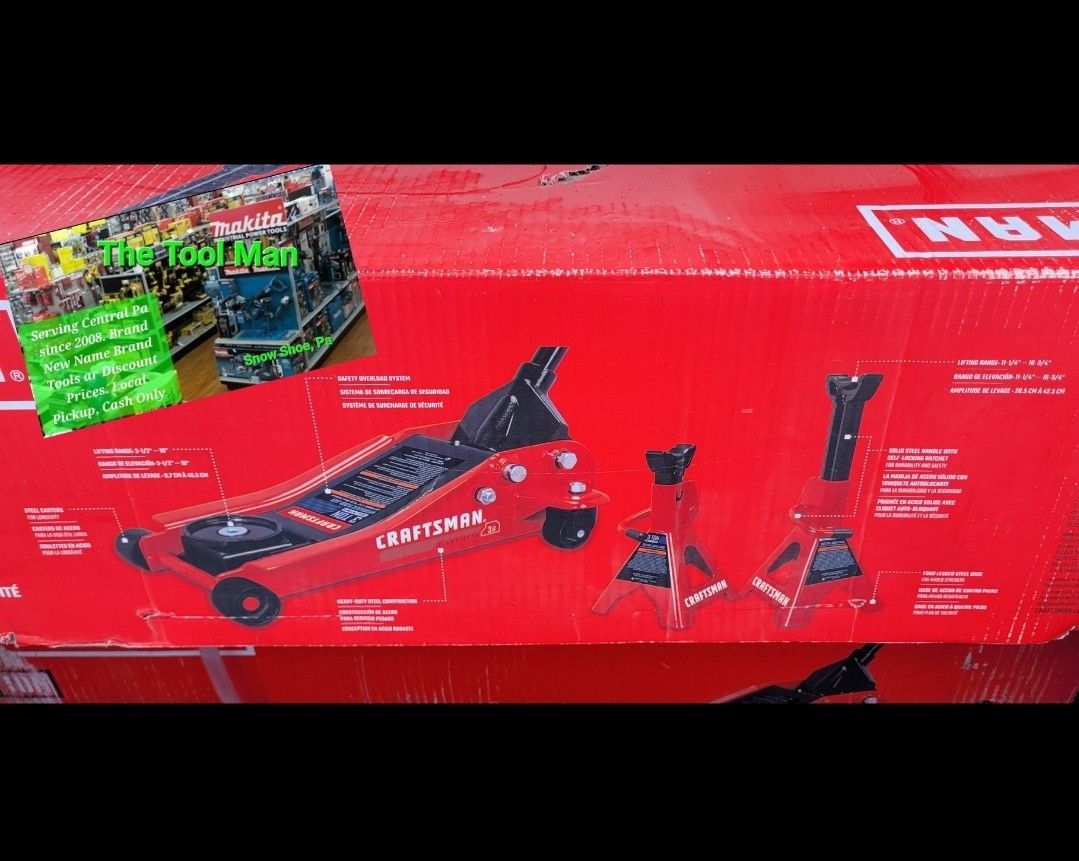 Craftsman 3 Ton Low Profile Floor Jack and Jack Stands $120 Firm Pickup Only