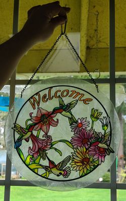 Beautiful Glass Hummingbird Suncatcher 