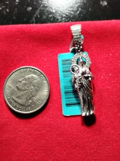 Sterling silver St Jude moissanite pendant