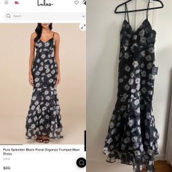 Never Worn Lulus Black Floral Dress