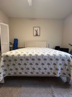 Queen bed frame and mattress