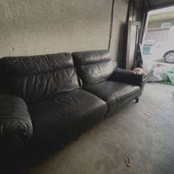 Blue Leather Couch
