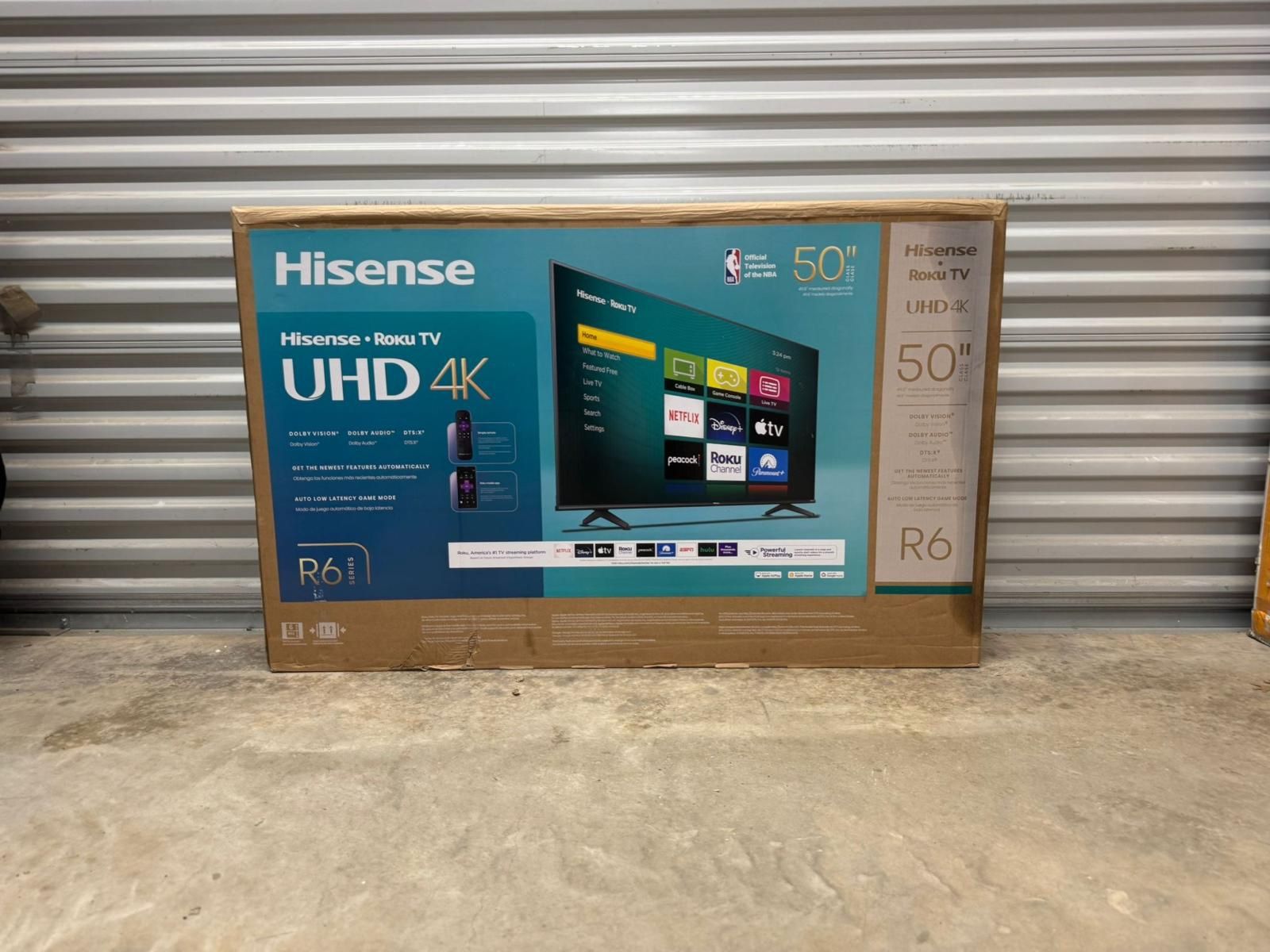 Hd399 50” Hisense smart Roku 4k led Uhd tv floor model