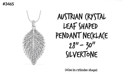 Sparkling Austrian Crystal Necklaces, Leaf Or Cylinder Shape, 30"