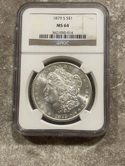 1879-S Morgan Silver Dollar $1 NGC MS64, Blast White w/ Poppin Luster [28F07]