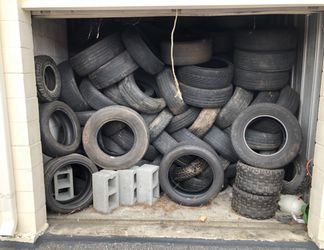 Storage unit full of tires