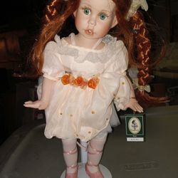 Vintage Gepeddo Porcelain Doll With Stand