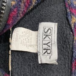 Blanket Material Jacket Top  On Navy Blei and Design In The Collar