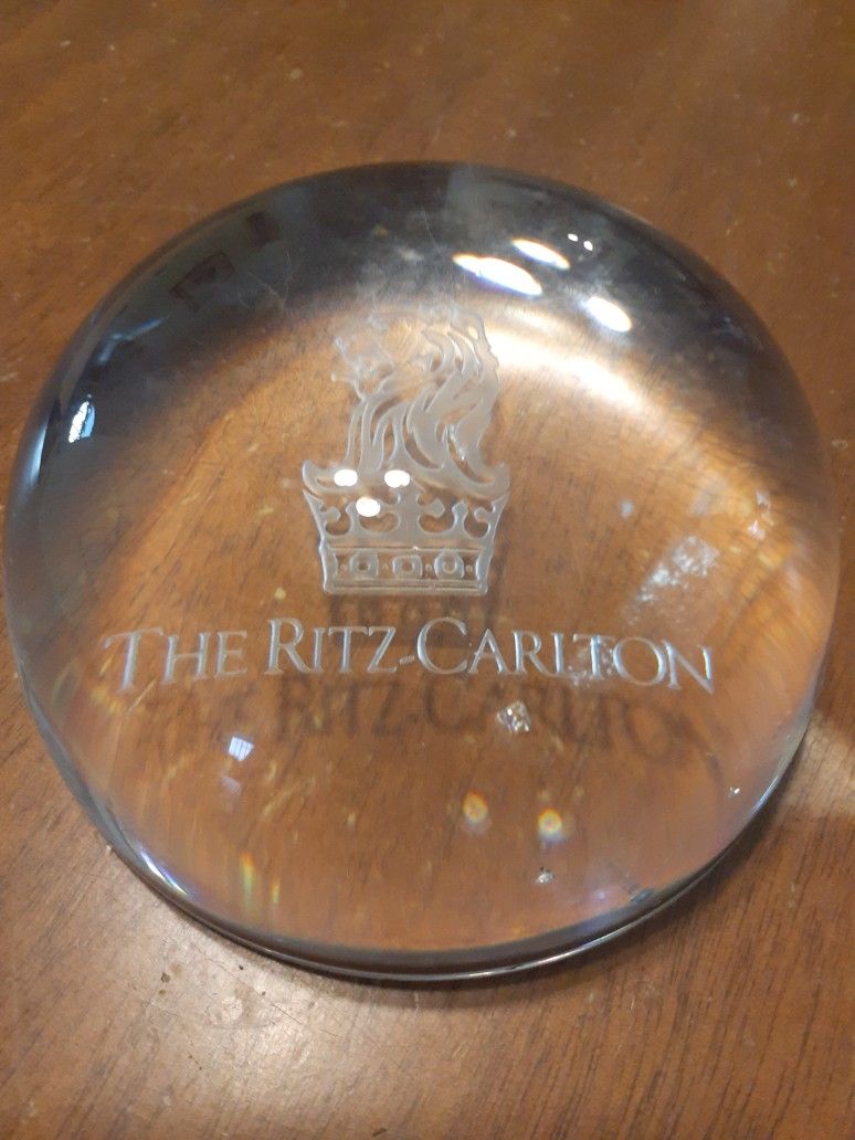 Rare Ritz-Carlton Crystal Paperweight