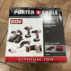 PORTER-CABLE PCCK6116 20V Max Lithium Ion 6-Tool Combo Kit