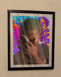 Frank ocean custom art piece on black frame