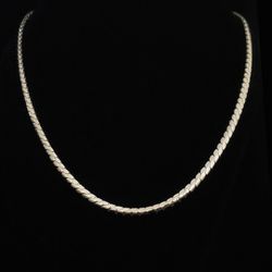 19" x 5mm Heavy 14k White Gold Filled over Stainless Steel Serpentine Chain. NWOT