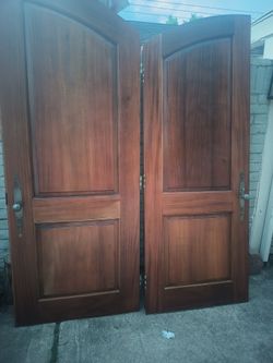 94x35 solid wood french doors no frame only doors