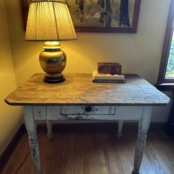 Rustic Small Antique Pine Farm Table