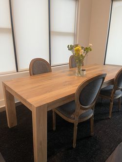 Crate & Barrel Terra Nova Solid White Oak Dining Table + 4 Chairs
