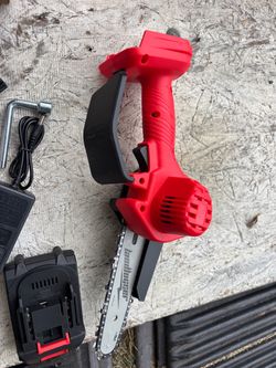 Rechargeable, mini chainsaw and rechargeable car starter, and rechargeable blower