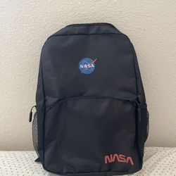 Black NASA backpack with logo