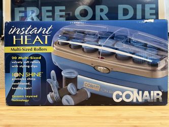 New in Box Conair Instant Heat 20 Multi Sized Rollers Hair Curling Styling Clip Vintage Ion Shine