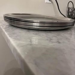 Apex 8 Large modern sleek Suresh Heavy gauge stainless modern style Thali plate low rim made in india 