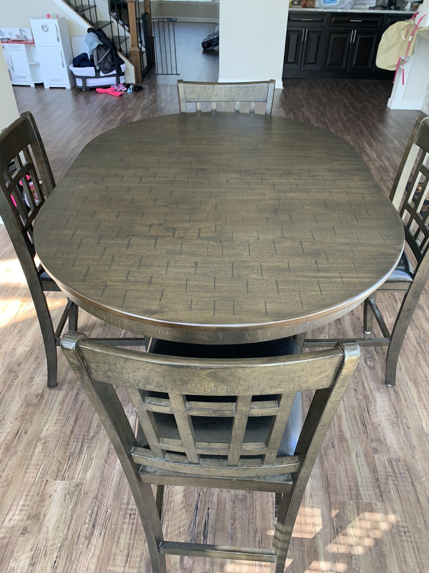Rustic Gray Counter Height Kitchen Table