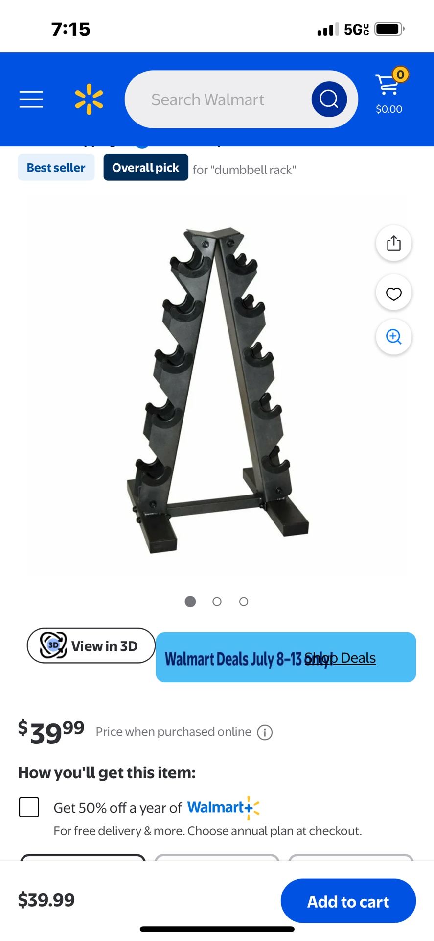 Fuel A Frame Dumbbell Rack