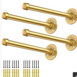 GOLD PIPE SHELF BRACKETS