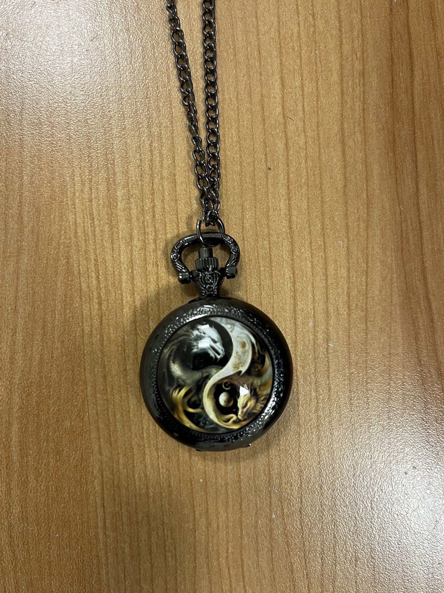 1pc Vintage- Inspired Dragon Pocket Watch/ Necklace