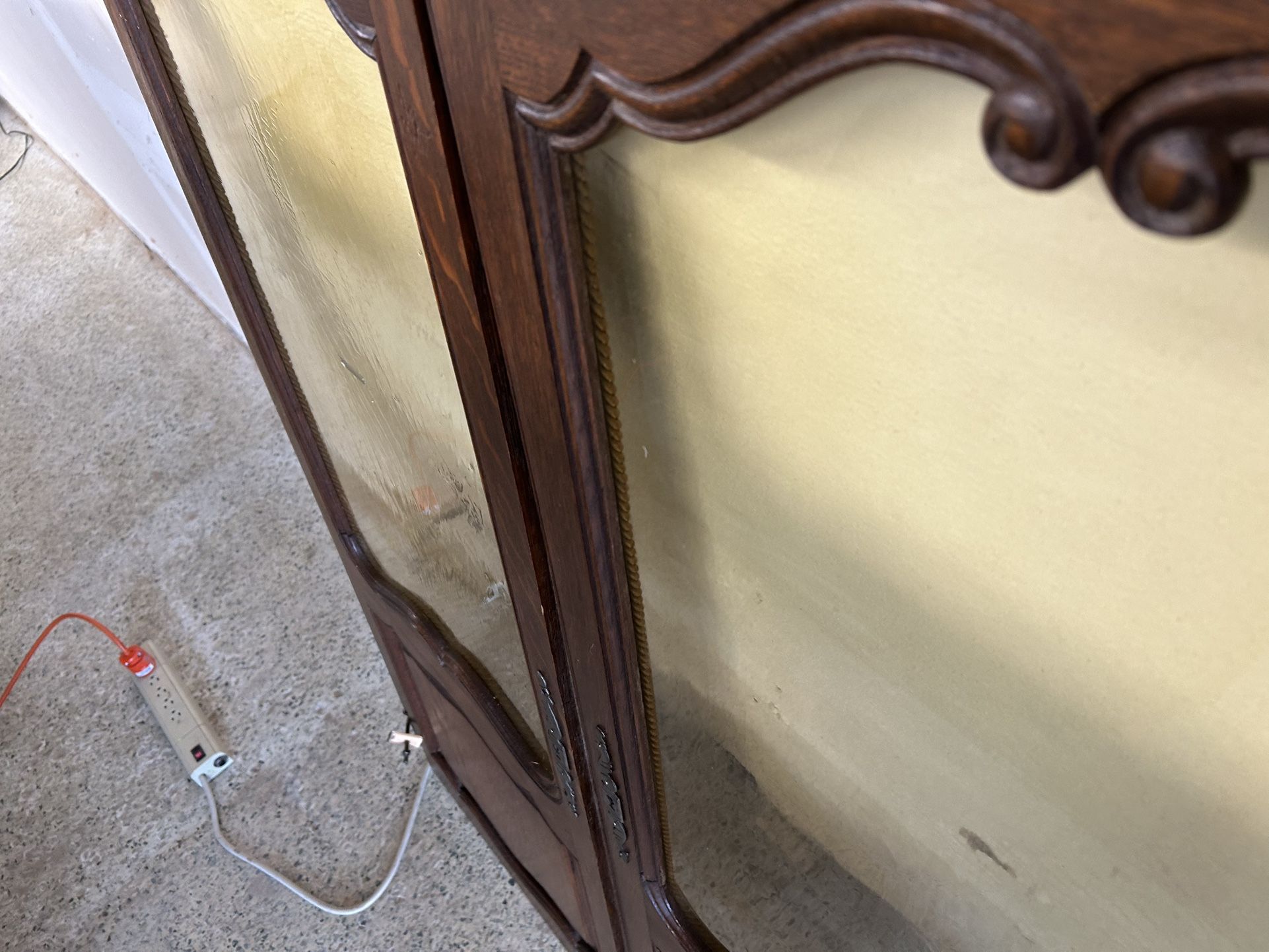 Antique French Oak Glass Cabinet Doors