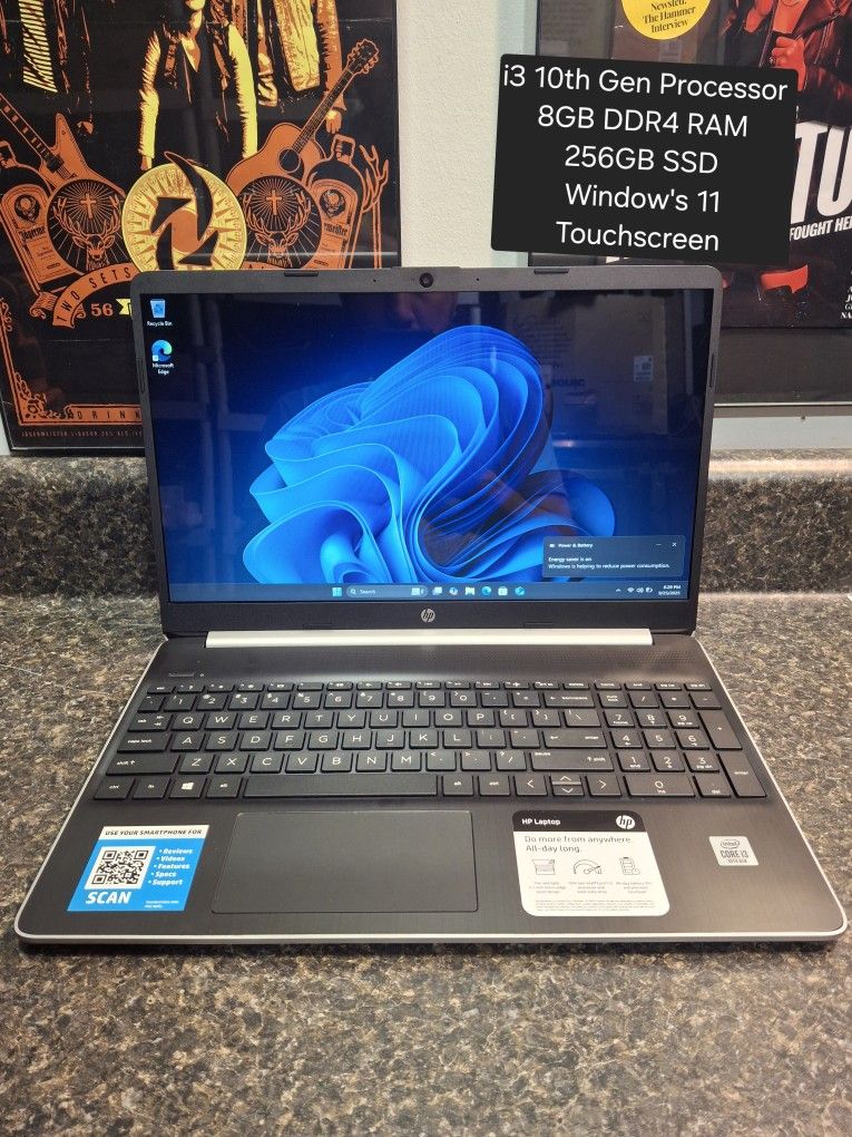 HP LAPTOP 15-DY1044NR i3-1005G1 1.2GHz 8Gb 256Gb SSD 768P Display WINDOW'S 11