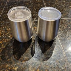 2 Stainless Steel Wine Tumblers
