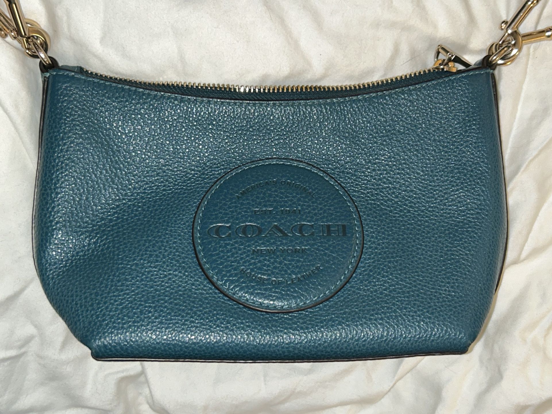 Coach Crossbody Shoulder Bag Turquoise Dark Blue
