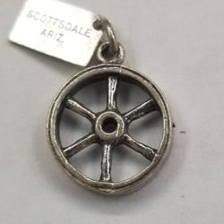 Charm Sterling Silver Wagon Wheel 