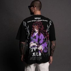 Demon Slayer x Darc Sport Collab KOKUSHIBO "PREMIUM" OVERSIZED TEE M