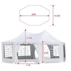 20' X 14.5' OCTAGONAL PARTY TENT-WHITE