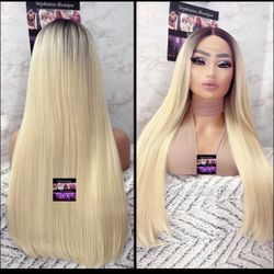 Human Hair Blended Lace Front Wig 