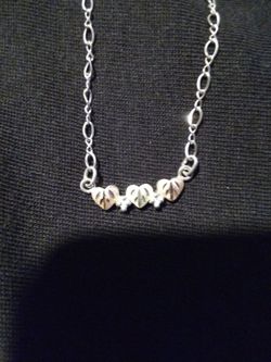 925 silver 10kt hearts ankle bracelet