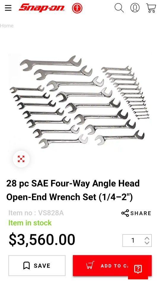 1/4 - 2 Inch Snap On Angle Wrench