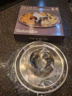 Selandia Chip & Dip Set stainless steel platter