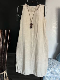 Briggs L Linen Blend Sleeveless Dress
