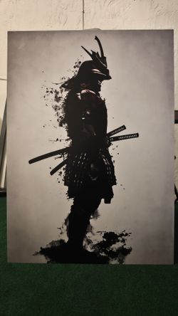 Japanese Samurai Warrior Silhouette Metal Wall Art Print Poster