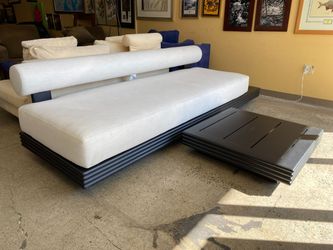 RESTORATION HARDWARE Bondi Aluminium Right-Side Table Armless Sofa w/ Aluminium Table